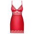 Obsessive Lovica - babydoll in pizzo con perizoma - rosso - 2XL