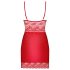 Obsessive Lovica - babydoll di pizzo e perizoma (rosso) - L/XL