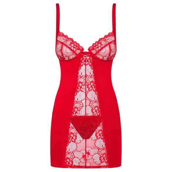 Obsessive - babydoll con tanga - pizzo rosso