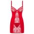 Obsessive - babydoll con tanga - pizzo rosso - L/XL