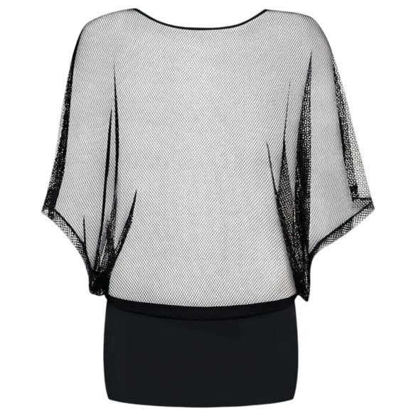 Obsessive - minivestito trasparente con perizoma - nero - L/XL