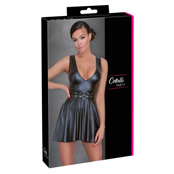 Cottelli - abito plissettato con cintura (nero) - M