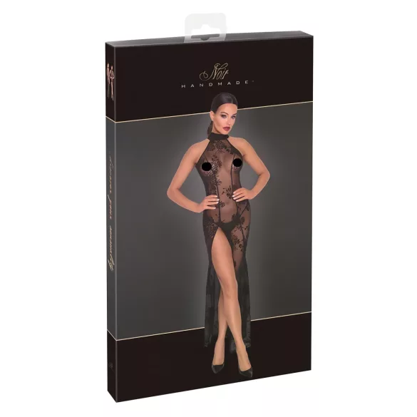 Noir - abito lungo trasparente floreale - nero - XL