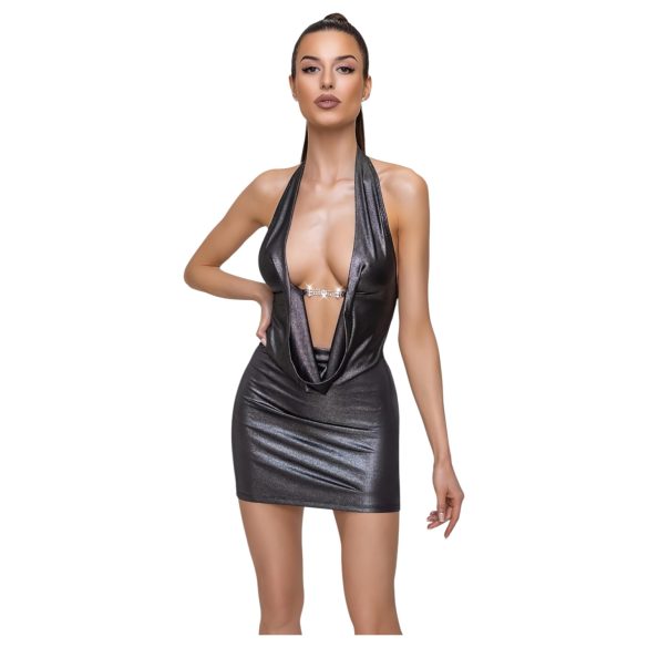 Cottelli Party - abito con collo allacciato - mini - argento - XL