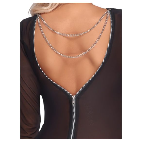 Cottelli Party - abito trasparente con zip - nero