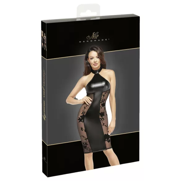 Noir - vestito lucido con collo halter (nero)