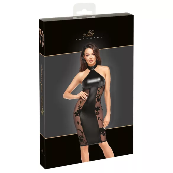 Noir - vestito lucido con collo halter (nero)