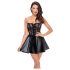 Noir - minidress lucido con top in pizzo - nero