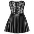 Noir - minidress lucido con top in pizzo - nero