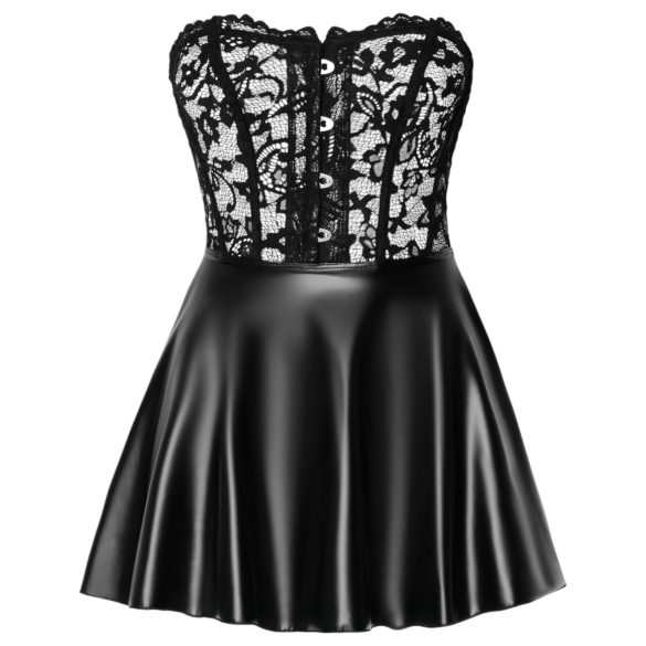 Noir - minidress lucido con top in pizzo - nero - M
