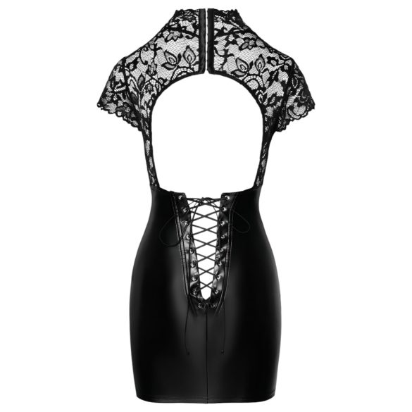 Noir - abito lucido con corsetto e top in pizzo - nero - M