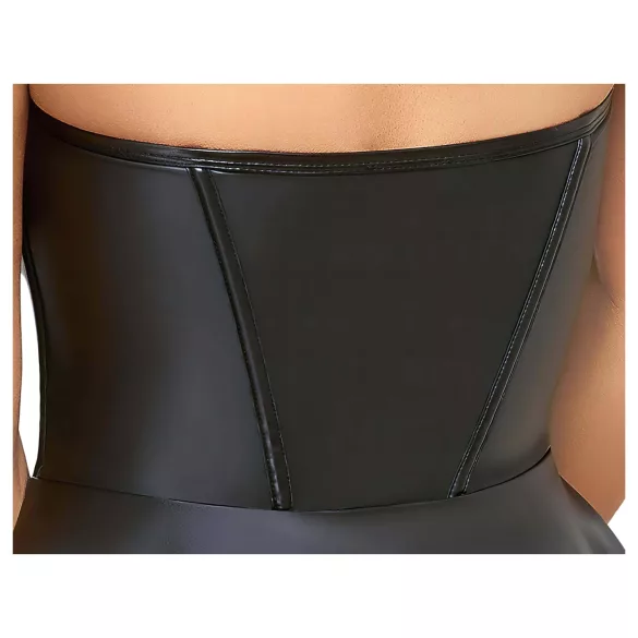 Cottelli - mini abito lucido con gonna plissettata - nero