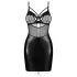 Obsessive - mini abito kinky donna - effetto lucido trasparente - nero