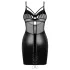 Obsessive - mini abito kinky donna - effetto lucido trasparente - nero