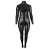 Cottelli Plus Size - tuta aderente lucida maniche lunghe - nero - 2XL