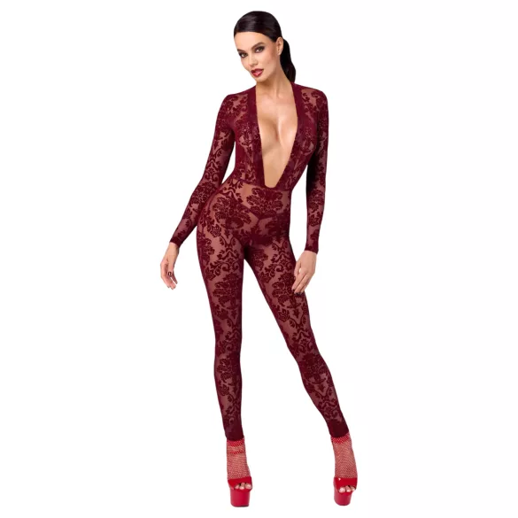 Noir Kink Royal - bodystocking trasparente - rosso