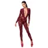Noir Kink Royal - bodystocking trasparente - rosso - L