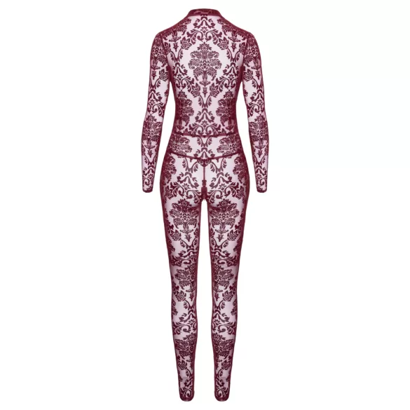 Noir Kink Royal - bodystocking trasparente - rosso - L