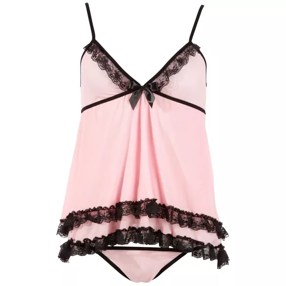 Cottelli - Babydoll trasparente con volant - lingerie sexy - L