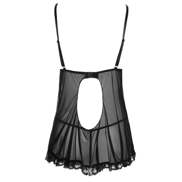 Cottelli - Babydoll trasparente con volant - nero