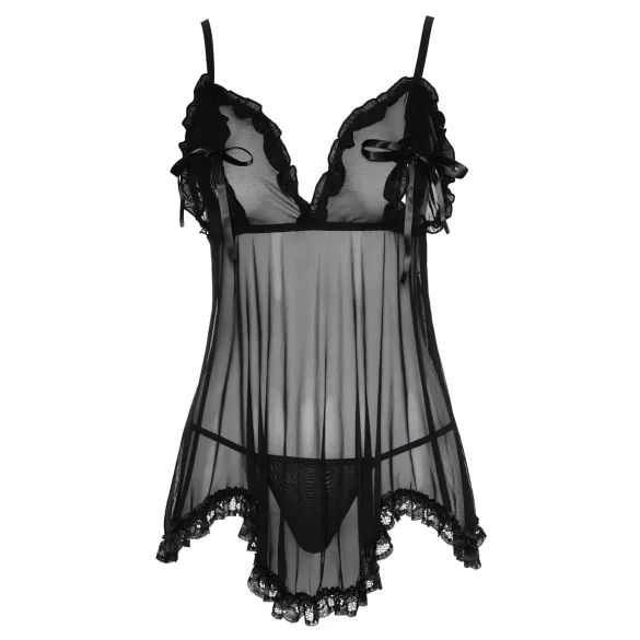 Cottelli - Babydoll trasparente con volant - nero - L