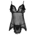 Cottelli - Babydoll trasparente con volant - nero - L