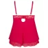 Cottelli Plus Size - babydoll trasparente in pizzo - rosso - XL