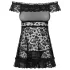 Obsessive - babydoll con volant e perizoma - nero - L/XL