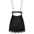 Obsessive - babydoll floreale con strass e perizoma - nero - L/XL