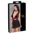 Cottelli Bondage - Babydoll in pizzo nero con collarino - M