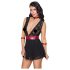 Cottelli Bondage - Babydoll in pizzo nero con collarino - M