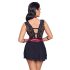 Cottelli Bondage - Babydoll in pizzo nero con collarino - M