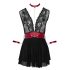 Cottelli Bondage - Babydoll in pizzo nero con collarino - M