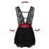 Cottelli Bondage - Babydoll in pizzo nero con collarino - M