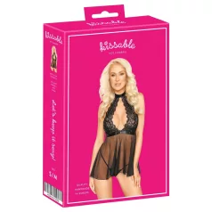 Kissable - babydoll con collo allacciato - pizzo nero
