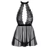 Kissable - babydoll con collo allacciato - pizzo nero
