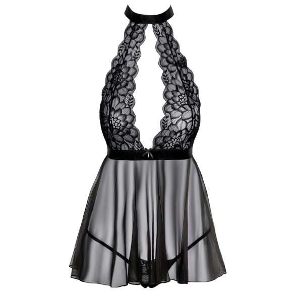 Kissable - babydoll con collo allacciato - pizzo nero - L/XL