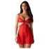 Obsessive Cupide Desir - completo da notte in pizzo trasparente (rosso) - L/XL