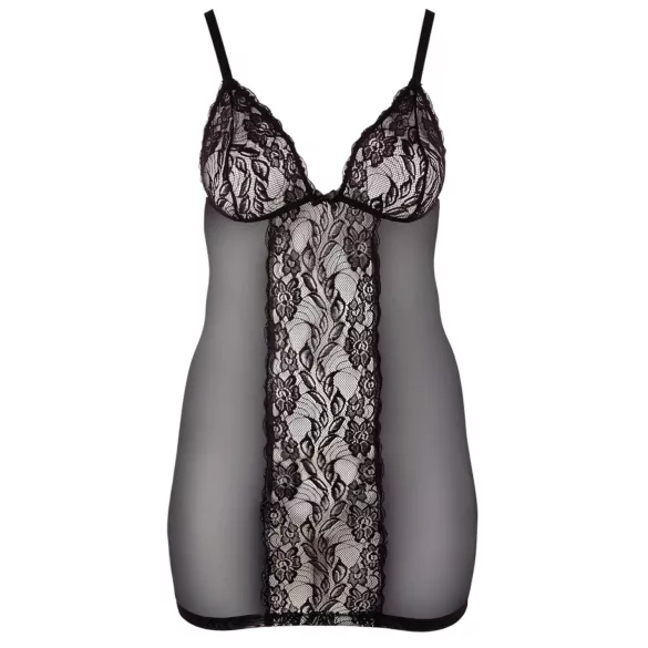Cottelli Plus Size - babydoll trasparente in pizzo - nero - 4XL