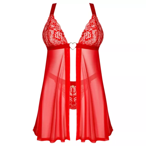 Obsessive Elianes - set babydoll in pizzo (rosso)