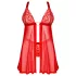 Obsessive Elianes - set babydoll in pizzo (rosso)