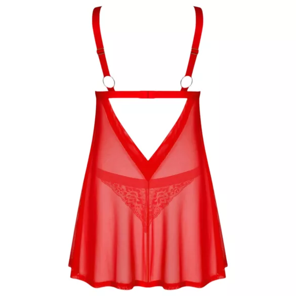 Obsessive Elianes - set babydoll in pizzo (rosso)