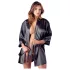 Cottelli - vestaglia corta satinata con pizzo - nero