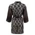 Cottelli - vestaglia corta satinata con pizzo - nero - L/XL