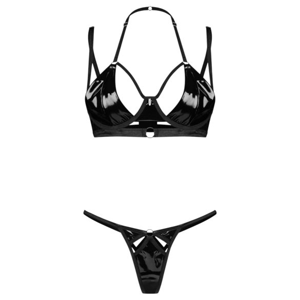 Obsessive Keira Lise - set reggiseno lucido - nero - L/XL