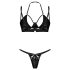 Obsessive Keira Lise - set reggiseno lucido - nero - L/XL