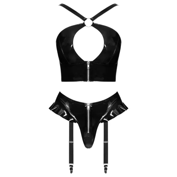 Black Level - set intimo con cinturini incrociati - nero - L