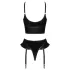 Black Level - set intimo con cinturini incrociati - nero - L