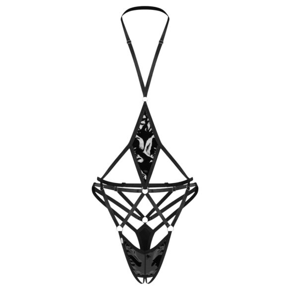 Obsessive Keira Lise - body aperto con cinturini - nero - L/XL