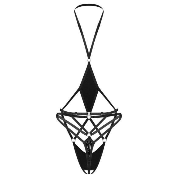 Obsessive Keira Lise - body aperto con cinturini - nero - L/XL